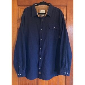 Legendary Whitetails Mens 2XT Navy Blue Buck Camp Flannel Button Up Shirt Winter